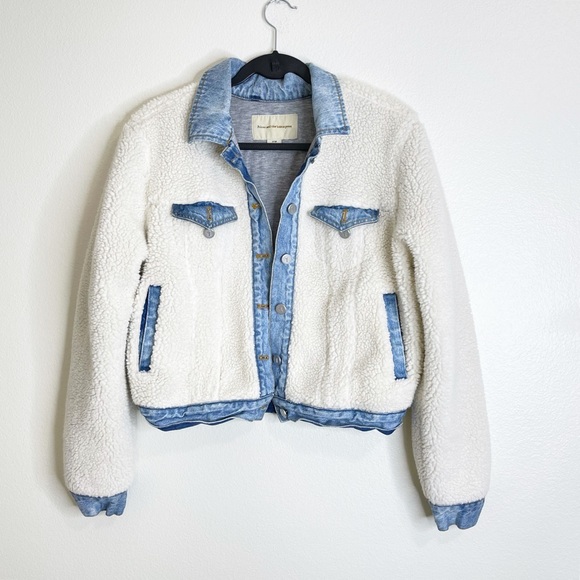 Anthropologie Jackets & Blazers - Anthropologie Pilcro and the letterpress denim Sherpa jacket